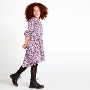 NWT Tea Collection A-Line Dress Girls 16 Floral Print Hi-Low Hem 3/4 Sleeve